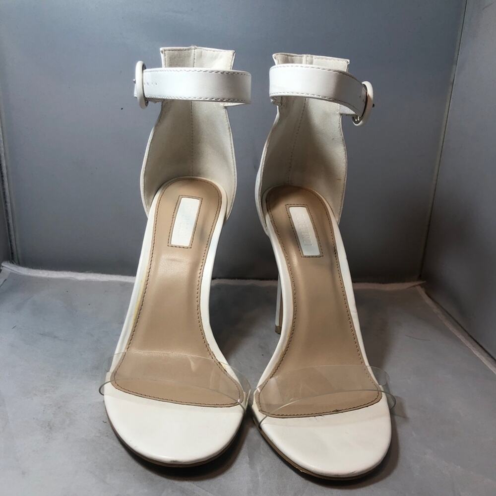 White clear strap heels size 8M